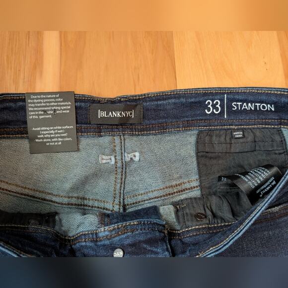 NWOT Blank NYC Stanton Straight Fit Blue Jeans Mens Size 33x32 - Picture 3 of 8